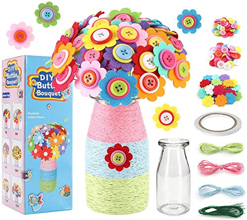 Afufu Kit Travaux Manuels Enfants, Arts et Artisanat Bricolage Enfant Faites Votre Propre Bouquet De Fleurs Activite Manuelle Kit Loisirs Creatif Jouet Cadeau pour Filles Âge 5 6 7 8 9+ Ans