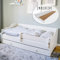 Kids Collective Kinderbett Jugendbett 80x160 cm mit Matratze Rausfallschutz Schublade Kinder Sofa Couch Bett umbaubar weiß | von 3. bis 10. Lebensjahr