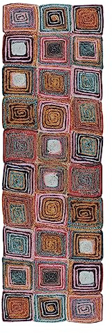 CASAVANI Alfombra multicolor hecha a mano para exteriores, alfombra de yute tejida de color natural, alfombra tejida Kilim para el hogar y la oficina (80 x 120 cm)