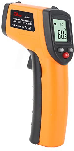 Thermomètre infrarouge - 58 °F ~ 752 °F (pas pour les humains) - Appareil de mesure de température pour four à pizza, pistolet laser avec émission réglable pour cuisine/grill/congélateur