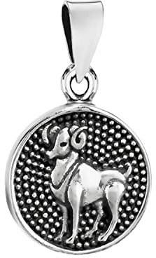 NKlaus 14,7mm Kettenanhänger Widder 925 Silber Horoskop Sternzeichen Zodiak Anhänger 3873
