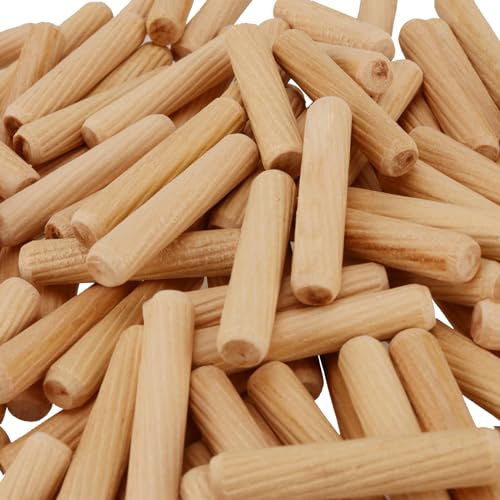 ZOENHOU 1000 Stück 6 mm x 30 mm Holzdübel, Hartholz-Dübelstifte, Holzdübel Dübelstangen für Möbel, Holzarbeiten, Tischlerei, Heimwerkerprojekte