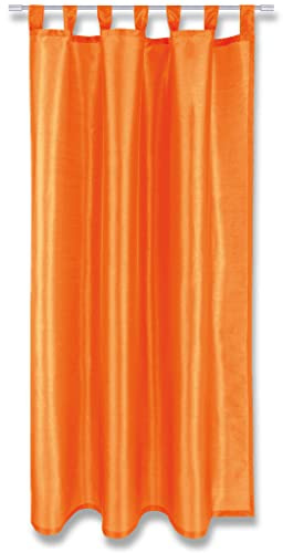 Arsvita Tenda arancione opaco Alessia con passanti, 140 x 245 cm (larghezza x lunghezza), disponibile in diverse misure e colori