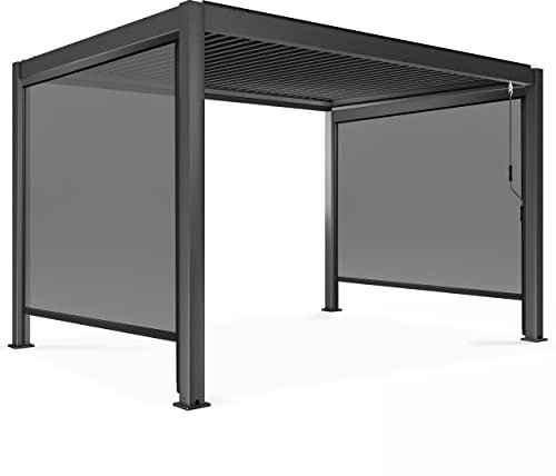 Oviala - Pergola bioclimática (3 x 4 m, 2 persianas, 2,66 x 2,34 m), color gris