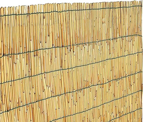 BRICOZONE Arella in Cannette di Bamboo Pelato Canna Bambù Naturale da 5 mm Canniccio Recinzione Giardino Ringhiera Balcone Decorativo Terrazza Piscina Stuoia Ombreggiante 2.5 x 4 m