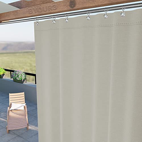 Byour3 - Toldos Exteriores Impermeables con Ojales Metálicos Anti-Moho - Cortinas Laterales Opacas Gazebo Toldo Lona Solar Parasol Balcón Terraza Jardin Pergola (Natural, L.400x290H)