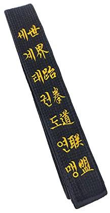 TANZEQI Individuell bestickter schwarzer Gürtel für Taekwondo Karate Hapkido Kampfsport/Coachgürtel Karate Judo/Custom Black Belt Name, Schwarz, 110.23“/280cm