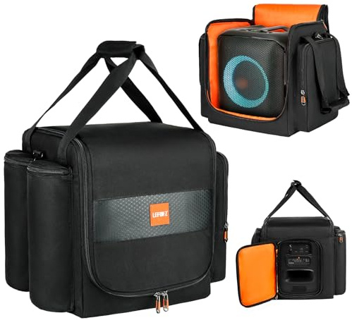 Custodia da viaggio compatibile con JBL Partybox Encore Essential 2/Encore 2,borsa portatile per altoparlante adatta per Encore con tracolla,tasche extra per microfono,caricabatterie,accessori,nero