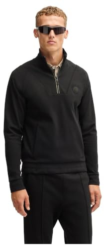 BOSS Herren Sweat TL Sweatshirt mit Reißverschluss am Kragen aus Baumwoll-Mix mit Double-B-Monogramm Schwarz001 XL