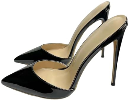 Pumps da Donna Sexy con Punta a Punta, Tacchi a Stiletto da 12 cm, Sandali Estivi Casual Traspiranti per Matrimoni, Ufficio, Cocktail,Nero,38 EU