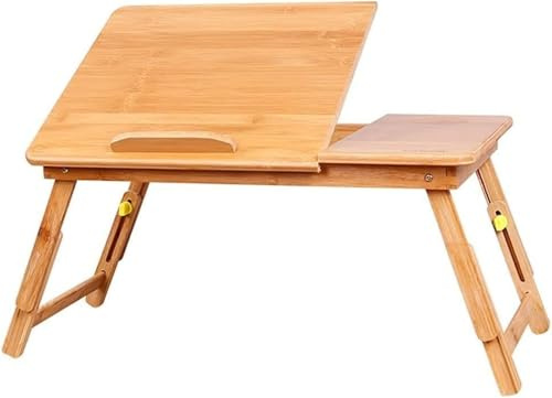 Laptopbord for soffa, sängbord, laptopskrivbord, hopfällbar frukostbricka med invändig förvaring i flera storlekar