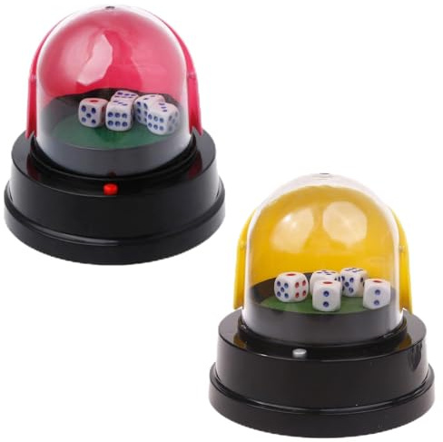 ULIJTH Juego de dados automáticos con batería para jugar con 5 dados eléctricos de media cubierta