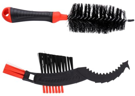 SOPOTUTU Kit de Nettoyage de Chaîne de Vélo 2pcs Chaîne Nettoyage Complet et Solide Brosses en Nylon Rouge Adapté à Tous Types de Vélos