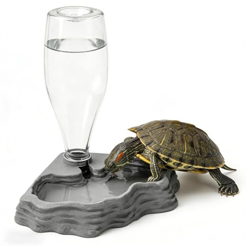 GBKDQQ Bol à eau pour tortues, abreuvoir pour reptiles, grand volume 400ml, accessoires pour tortues pour geckos, serpents, grenouilles, etc. animal de compagnie reptile