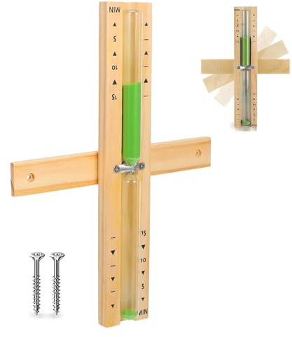 Clessidra per sauna, 15 minuti, in legno, sabbia verde, clessidra, sauna, orologio da sauna, clessidra, orologio da sauna, clessidra, alta precisione, con vetro di sicurezza, timer per 15 minuti
