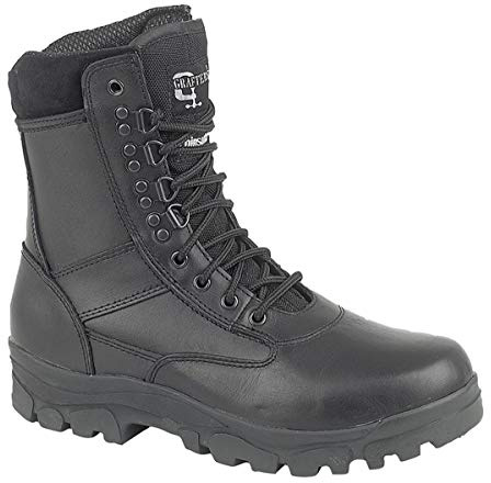 Grafters Hi-Leg Combat Boots with Steel Sole Protection. Police Security Army Cadet Safety Boots (10 UK, Top Gun Black)