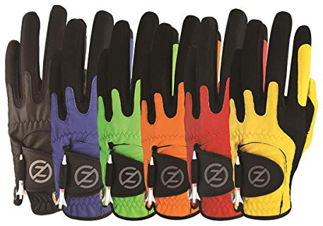 Zero Friction Men's Compression-Fit Synthetic Golf Glove, Universal Fit One Size, Multipack, (Pack of 6)