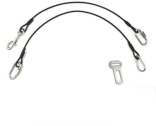Dog Car Seat Belt Restraint, Sonku 2 Pack Proof Steel Cable Safety Vehicle Belt Fit for Small, Medium, Large, and X-Large Dogs