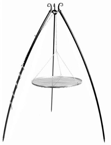 CookKing Stand-Grill Dreibein Grill massiv Edelstahlgitter 200cm 70cm Ø