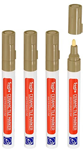 PATIKIL Lechada Bolígrafo, 4Pcs Rotulador Juntas Azulejos, Blanqueador de Juntas, Lápiz para Restaurar las Lechadas de Pared Piso Baños y Cocina, Caqui