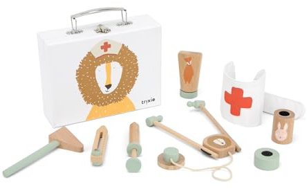 Trixie - Malette du Docteur avec Accessoires en Bois FSC - Jouet pour Enfant dès 3 Ans