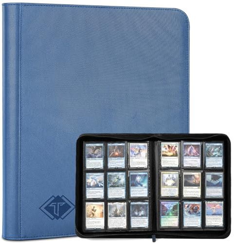 Kartenbinder für Trading Card 9 Pocket,Zip MTG Kartenbinder mit 432 Side Loading Pocket,Kartenalbum Fit für TCG Baseball Football Sports Card,Einfaches Einlegen der Karten Sammlung Binder Blau