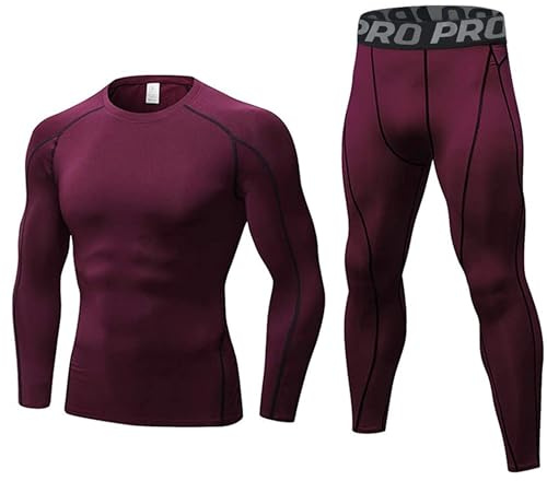 BEGIANT Mens Thermal Underwear Set Long Johns for Men Long Sleeve Skins Base Layer Compression Top And Bottoms Winter Warm Compression Suit for Workout Skiing Running | Thermals - Maglia e pantaloni a compressione per l'inverno, caldo, per allenamento, sci, corsa