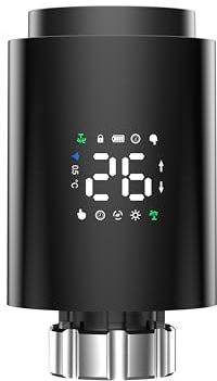 PHOVOLT Zigbee-Thermostatventil, intelligenter Thermostat Heizkörper unterstützt App-Fernsteuerung und Zeitsteuerung, erfordert Zigbee 3.0-Hub, kompatibel mit Tuya, Amazon Alexa/Google Home Black (2)