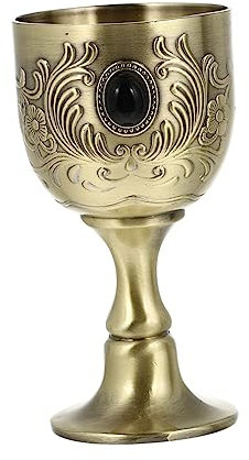 Amosfun Élégant Calice À Vin Rouge Vintage En Métal Mini Taille Lisse Pour Mariage Réunion De Famille Restaurant