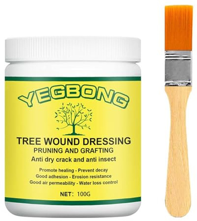 100g Professional Tree Wound Sealer & Pruning Sealant with Brush – Grafting Wax for Damaged Trees, Bonsai, Shrubs – Prevents Disease & Promotes Healing (Natural Formula, Indoor/Outdoor Use) 