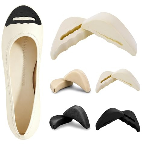 ElevateTech 4 Pairs Shoe Filler, Soft Sponge Adjustable Toe Filler Inserts Toe Cushion Fillers Big Toes Plug Foot Brace Shoe Pads Shoes Inserts for High Heel Boots Women Men