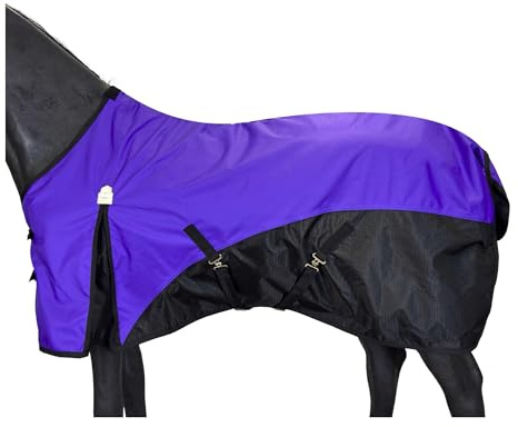 600D Ripstop Lightweight Horse Turnout Sheet No Fill,Water-Resistant & Breathable Horse Blanket for Spring and Mild Weather, with Anti-Rub Fleece Withers