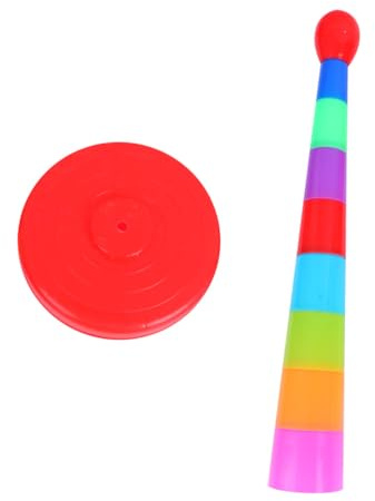 FUNOMOCYA Jeu de Lancer D'anneaux Colorés 18 Pièces pour Garçon et Filles et Parents, Éducatif en Plastique, Coordination Œil-Main, Intérieur et Extérieur, Activité Couleur Aléatoire