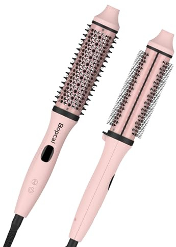 Bopcal Spazzola Termica per Capelli 3 in 1, Thermal Brush Ionico, Spazzola Arricciacapelli 38mm, Volumizzante e Blowout, Dual Voltage, Display LED 120-220 ℃ MS-C257