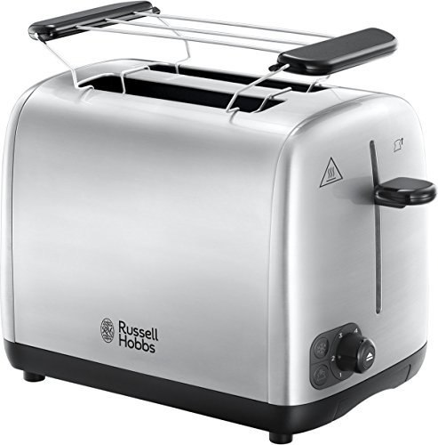 Russell Hobbs Adventure 24080-56 – Tostadora, 2 Ranuras Anchas, para 2 Rebanadas, Acero Inoxidable, Plata