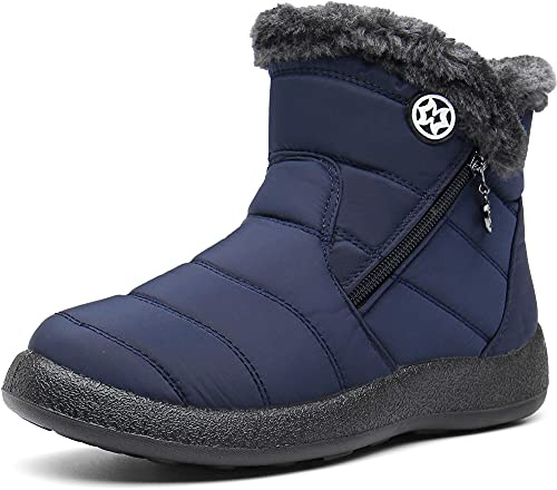 Gaatpot Damvinterstövlar, vattentäta varmt fodrade snöstövlar, vinterskor med kort skaft, boots