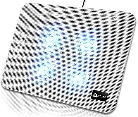 KLIM Serenity - Base Refrigeradora Portatil + de 11 a 15,6 Pulgadas portátiles pequeños y medianos + Estable y Resistente Base de Metal + Nueva (Blanca)