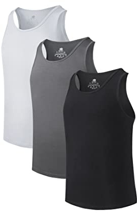 DAVID ARCHY Men's Vests Underwear Undershirt, Bamboo Rayon Men Sleeveless Vests Crewneck Slimming Underwear Shirt - 3 Pack