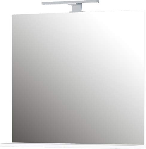 Germania Spiegel 1429-84 in weiß, mit LED-Beleuchtung, 76x75x15 cm (BxHxT)