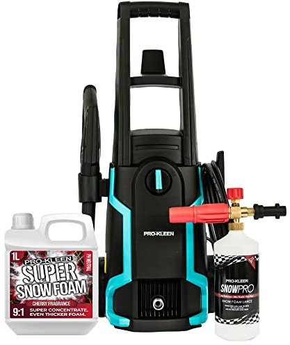 Pro-Kleen Pressure Washer Power Jet Wash 1600W Electric - Portable With Super Snow Foam 1ltr and Lance - Cleaning Patios, Walls, Fences, Cars & More