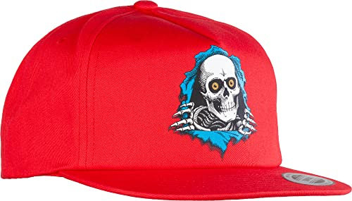 Powell Peralta Skateboard Hat Snapback Ripper 2, Rot/Ausflug, einfarbig (Getaway Solids), Einheitsgr��e