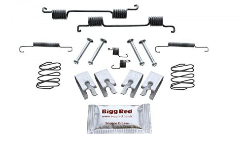Bigg Red - Parking Hand Brake Shoe Fitting Kit - Fits Rear Brake Discs Drum dia 210mm, Shoe width 30mm - Compatible with Selected Models