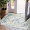 TOPICK Door mat Washable 60x90cm Light Blue Entryway Doormat Indoor Vintage Chenille Print Thin Small Rug Lightweight Non Slip Carpet for Kitchen Bathroom