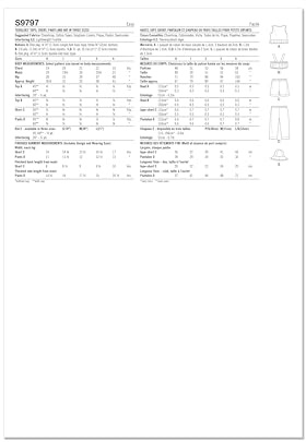 Simplicity SS9797A Easy-to-sew Toddlers' Button-Front Tops, Skort, Pants and Hat Sewing Pattern Packet, Design Code S9797, Sizes 1/2-1-2-3-4