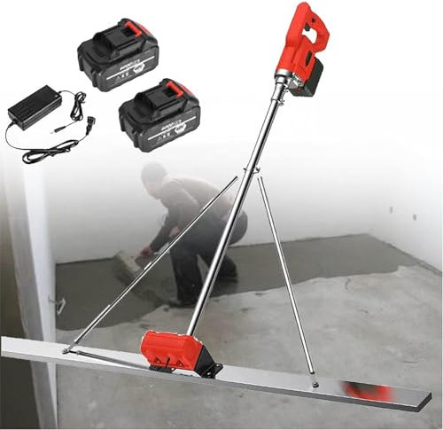RayGenius Herramientas para El Acabado del HormigóN, Kits De VibracióN para Solado De HormigóN, Vibradores EléCtricos InaláMbricos para Solado De Cemento,2M-2Xbattery