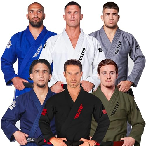 Elite Sports Kimono de jiu-jitsu brésilien, Gi pour homme, approuvé IBJJF, avec tissu pré-rétréci et ceinture incluse (voir guide des tailles spécial)
