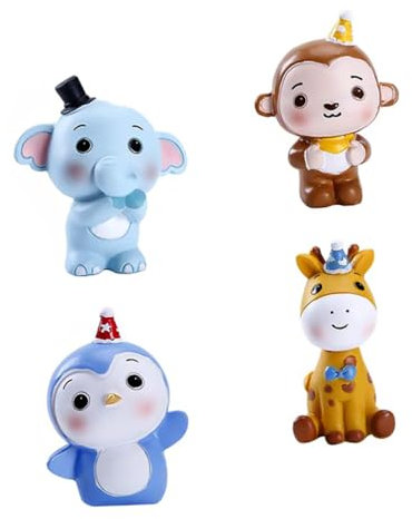 ibasenice 4 Stück Tortendekoration für Kinder kindergeburtstags dekoration kinder geburtstagsdeko Figuren von Waldtieren Party Ornament tierische Kuchendekoration tierische Kuchenverzierung