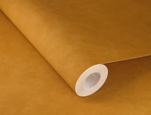 Rasch Tapet 330137 – enfärgad fibertapet i konjak med linneutseende, textilstruktur från Paraiso-kollektionen