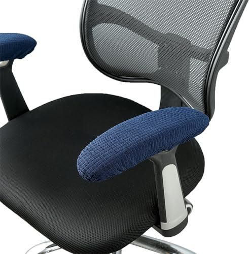 Msiud 2 Piezas Fundas para Reposabrazos de Silla Oficina, ExtraíBles Cubiertas Apoyabrazos EláSticas PoliéSter Fundas Protectoras Reposabrazos Cojines Suaves El Hogar La Oficina (Navy Blue)