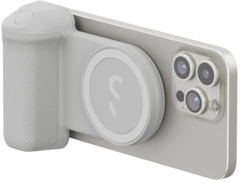 ShiftCam SnapGrip – mobilt batterigrepp med trådlös slutarknapp – magnetisk montering fästs på vilken telefon som helst – inbyggd powerbank med Qi trådlös laddning – bordsdocka | sten